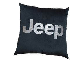 Авто Подушка c вышивкой логотипа марки джип jeep черный автомобилисту 00053