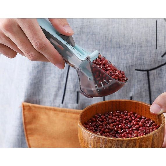 Регулируемые пластиковые мерные ложки 2 штуки Adjustable measuring spoon | Зображення 7