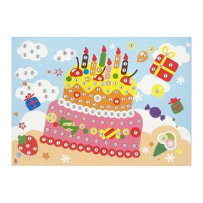 Детская мозаика по номерам "Праздничный торт" 13-126-20, 5 цветов