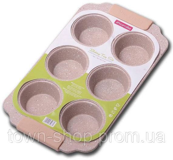 Форма для выпечки кексов Kamille Marble 30х18см, 6 ячеек KM-6038 | Зображення 2