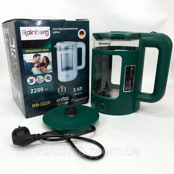 Мощный чайник для кипячения, Стеклянные электрочайники для дома Электрочайник кухни с подсветкой PN-86 | Зображення 6