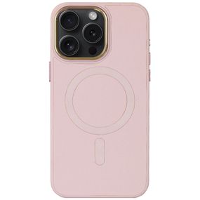 Шкіряний чохол Bonbon Leather Metal Style with MagSafe для Apple iPhone 12 Pro Max (6.7") Рожевий / Light pink