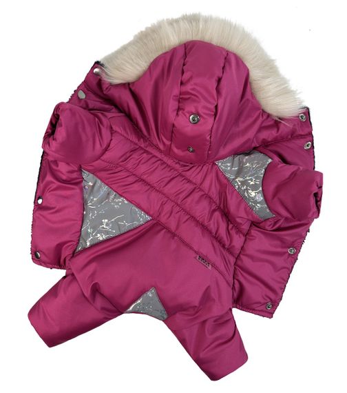 Зимовий комбінезон для дівчаток хутро малиновий AD-31 | Зображення 5