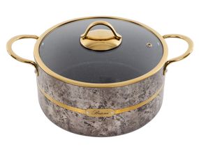 Кастрюля 4L антипригарная со стеклянной крышкой Cream 24 см
