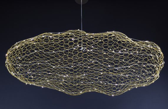 Люстра світлодіодна підвісна LED світильник для квартири на стелю лед 27656 Золото 25-200х55х150 см. | Зображення 6