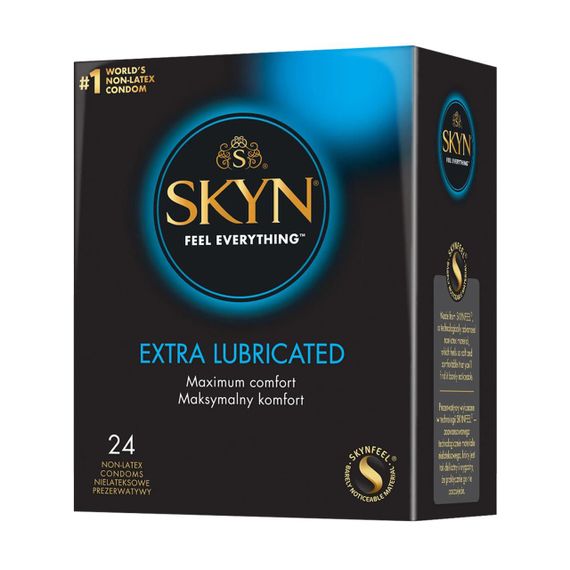 Безлатексні презервативи SKYN Extra Lubricated 24 шт, на 40 % більше змазки Sex Aura