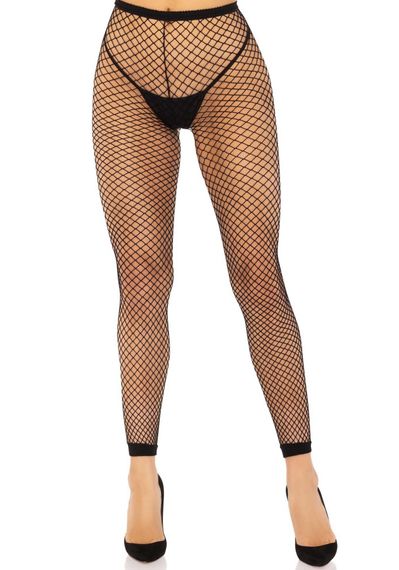 Колготки без стопи Leg Avenue Industrial Net footless tights, One Size, чорні, в сітку | Зображення 2