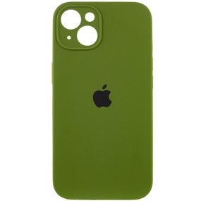 Чехол Silicone Case Full Camera Protective (AA) для Apple iPhone 14 (6.1") Зеленый / Dark Olive