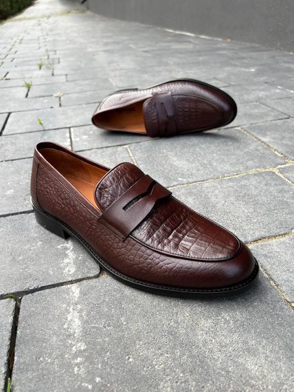 Брутальні чоловічі лофери коричневого кольору 38 розмір | Зображення 4