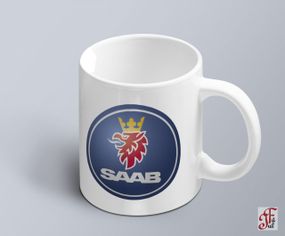 Чашка  з принтом авто логотип SAAB  (02010102015)