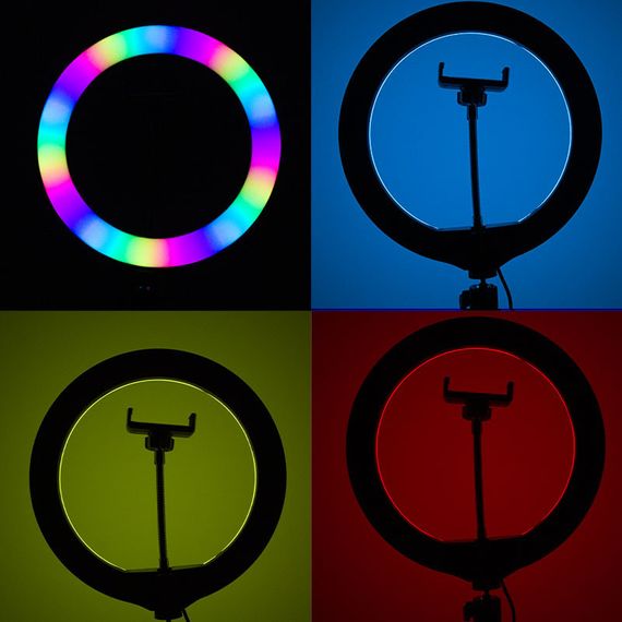 Кільцева світлодіодна LED-лампа RGB Arc Ring 10" + tripod 2.1m | Зображення 7