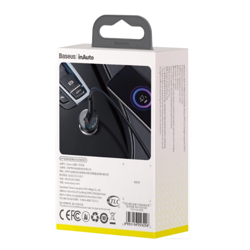 Автомобільний зарядний пристрій BASEUS CCYS-C01 30W QC+PD | Зображення 2