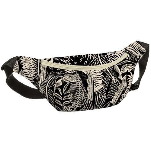 Сумка на пояс бананка Bumbag Ночь в тропиках 27x16 см (BB_18J055_SBR_BL)