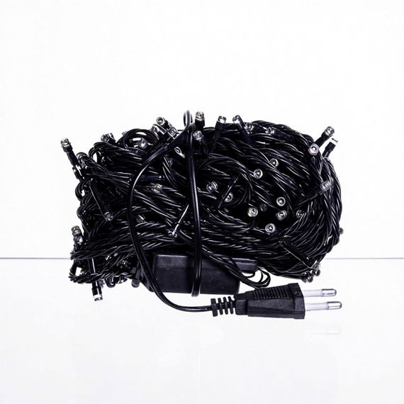 Новогодняя гирлянда комнатная нить 18 м 180 LED комнатная гирлянда черный провод Белый свет W180LED18MBW | Зображення 7