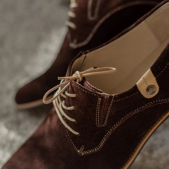 Чоловічі туфлі замшеві, коричневі дербі 41 розмір | Зображення 2