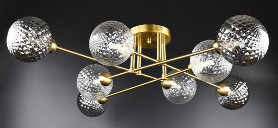 Люстра стельова на 8 лампочок 26818 Латунь 20х90х90 см.