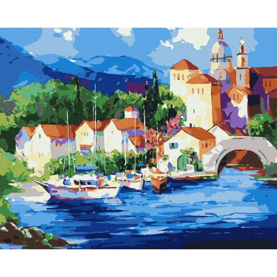 Картина по номерам "У подножия гор" KHO2826 40х50 см