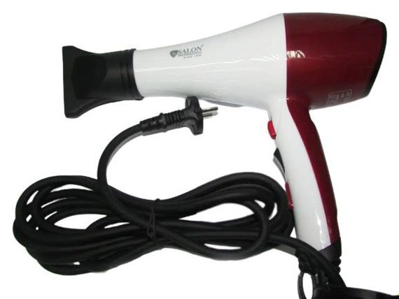 Професійний фен Salon Professional 8345 2300 Вт з іонізацією повітря Білий з Бордовим
