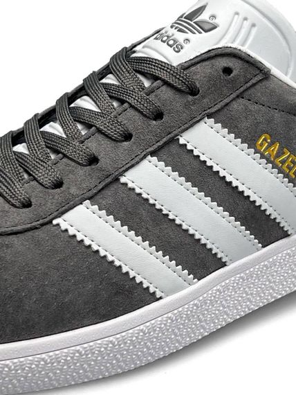 Мужские кроссовки Gazelle Gray White Stripes (замша) A1430 | Зображення 5