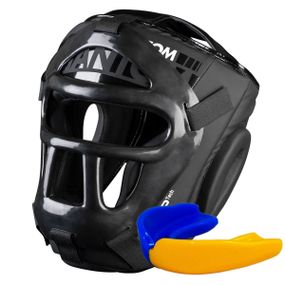 Шолом боксерський  Фантом APEX Cage Black (капа в подарунок)