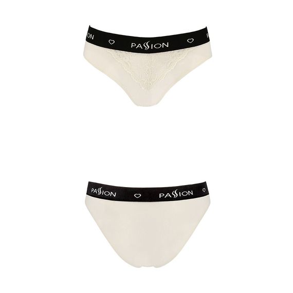 Трусики з широкою гумкою і мереживом Passion PS001 PANTIES M, ecru | Зображення 3