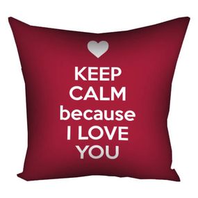 Подушка габардинова з принтом Keep calm and because love you 40x40 см (4P_15L021)