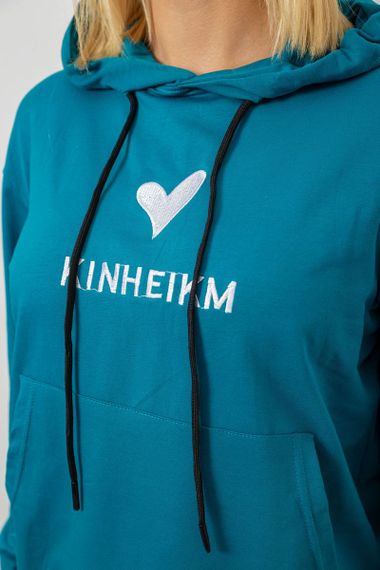 Спортивний костюм жіночий двонитка, колір бірюзовий, 214R1419-007 | Зображення 4