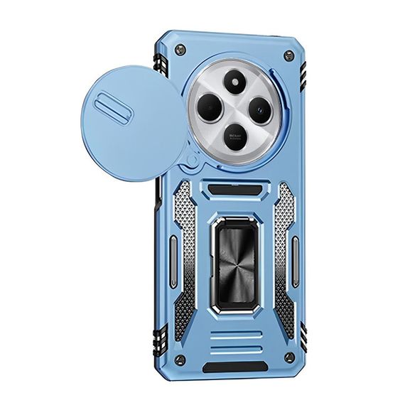 Ударостійкий чохол Camshield Army Ring для Xiaomi Redmi 14C / A4 / Poco C75 Блакитний / Light Blue | Зображення 1