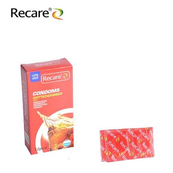 Презервативи Recare Cola Dotted&Ribbed Condoms 12 шт, з пухирцями та ребрами, аромат: Кола | Зображення 3