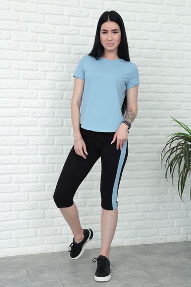 Женский летний костюм с бриджами и футболкой Gf7928 цвет голубой, размер 50/52