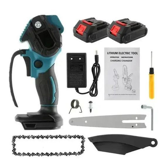 Ланцюгова пила з довговічним акумулятором, Міні-пилка з батареєю, Потужна садова пилка AE-64 | Зображення 3