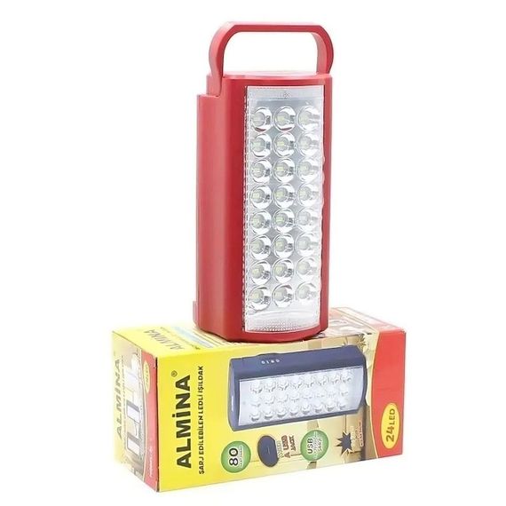 Фонарь переносной светодиодный с PowerBank, 24 Led, Almina 2606L, Красный / Портативная кемпинговая лампа | Зображення 9