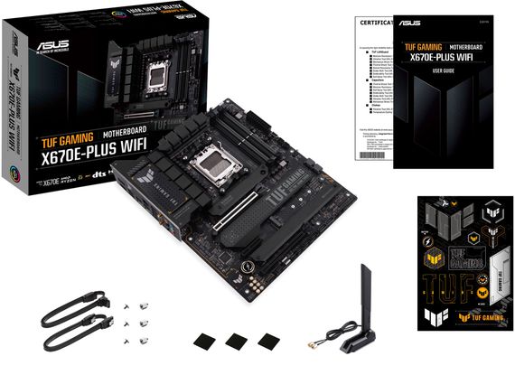 Материнcька плата ASUS TUF GAMING X670E-PLUS WIFI sAM5 X670 4xDDR5 M.2 HDMI DP WiFi BT ATX (90MB1BK0-M0EAY0) | Зображення 1