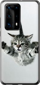 Чехол на Huawei P40 Pro Plus Летящий котёнок "2322u-1917-17620"