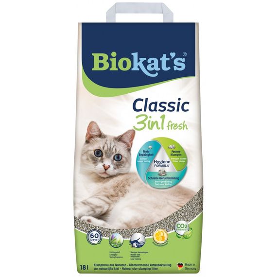 Наповнювач Biokats для котячого туалету Classic Fresh 3in1 бентонітовий 0,1 – 5мм 18 л | Зображення 2
