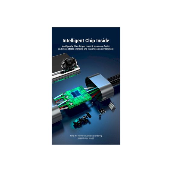 Дата кабель USB 2.0 AM to 2хUSB-C M 1.0m Y-Splitter Charging Cable 2.4А 480Mbps Aluminum Al Vention (CQOHF) | Зображення 3