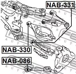 Сайлентблок важеля NISSAN SKYLINE, INFINITI FX, FEBEST (NAB331) | Зображення 1