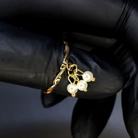 Кольцо #40 для фото ногтей (маникюра) цвет золото