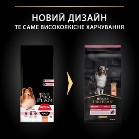 Сухой корм Purina Pro Plan Medium Sensitive Skin для собак средних пород гипоаллергенный с лососем 14 кг