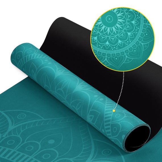 Килимок (мат) спортивний 4FIZJO замша 183 x 61 x 0.15 см для йоги та фітнесу Green (P-5905973404396) | Зображення 3