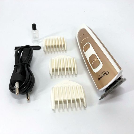 Машинка для стрижки волосся Gemei GM-6113 акумуляторна, чоловіча машинка для гоління. Колір: золотий | Зображення 7