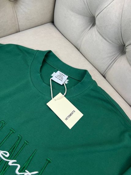 Футболка Vetements Green чоловіча зелена бавовна оверсайз f719 | Зображення 4
