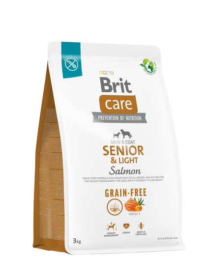 Сухий корм для старіючих собак Brit Care Dog Grain-free Senior & Light беззерновий з лососем 3 кг