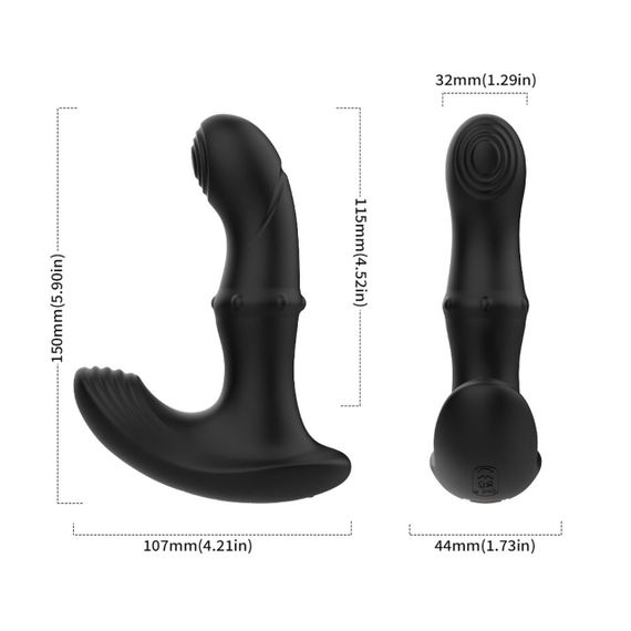 Массажер простаты – Dual Pleasure Vibrator Black Sex Aura | Зображення 5