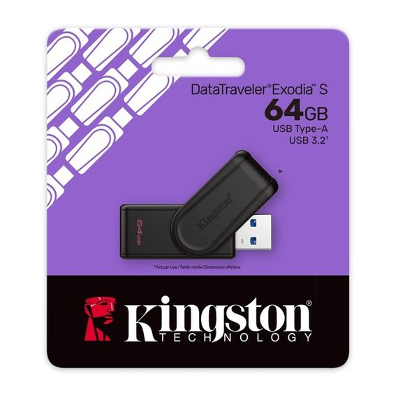Flash Drive Kingston DTXS 64GB USB 3.2 Gen 1 DataTraveler Exodia S | Зображення 2