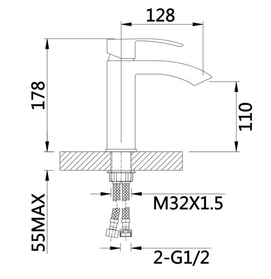 Змішувач для раковини Qtap Swan Cascada, Chrome/White (k35) QTSWA270CRW45568 | Зображення 1