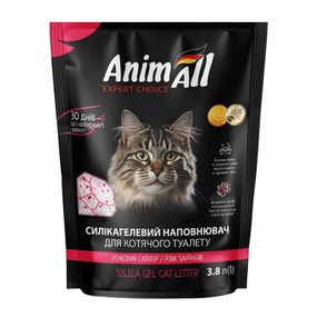 Силікагелевий наповнювач для котячого туалету AnimAll Pink Sapphire, 3.8 л