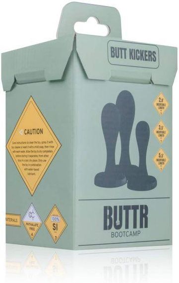 Набір анальних пробок BUTTR Butt Kickers Butt Plug Training Set, Черный | Зображення 1
