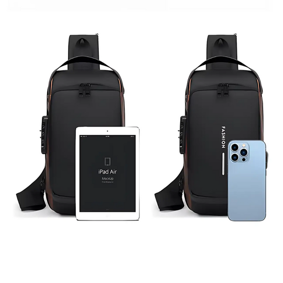 Рюкзак з USB Backpack, компактна нагрудна сумка з протиприпасованим кодовим замком і розумною системою відділень | Зображення 2