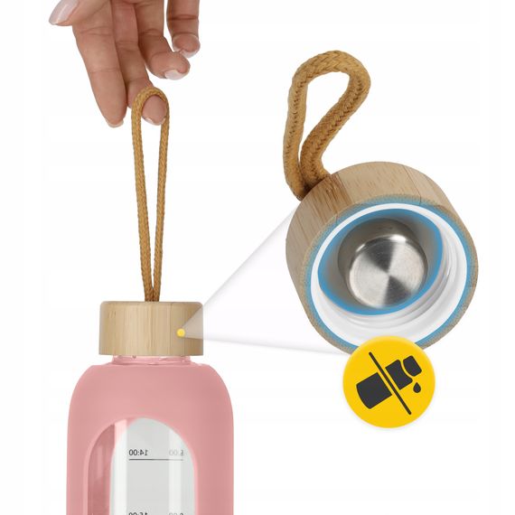 Пляшка для води спортивна 4FIZJO 750 мл скляна Pink (P-5905973404204) | Зображення 4